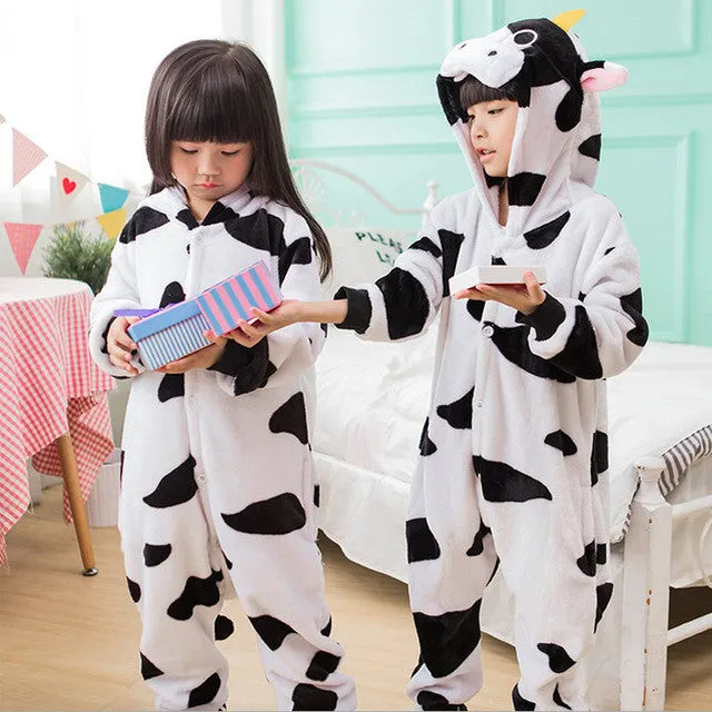 2017 Baby Boys Girls Unicorn Panda Children pajamas set Flannel Stitch Animal Pajamas Kids Pajama sets Onesies Children Clothing