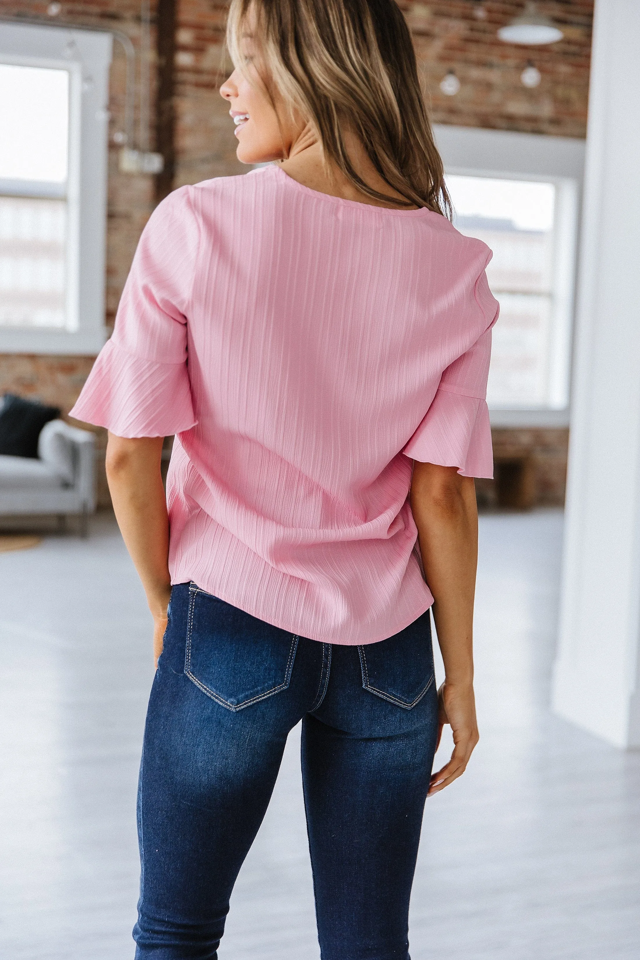 Aaron Ruffled V-Neck Top | S-XL