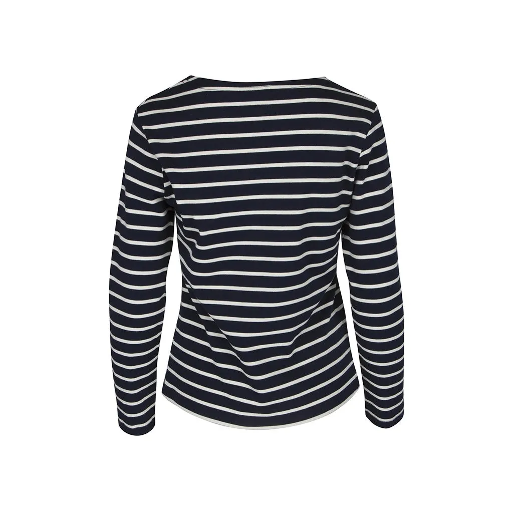 Antibes Striped Long Sleeve Tee - SR Navy/Ecru