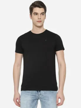 Black Solid Slim Fit T-Shirt | Greenfibre