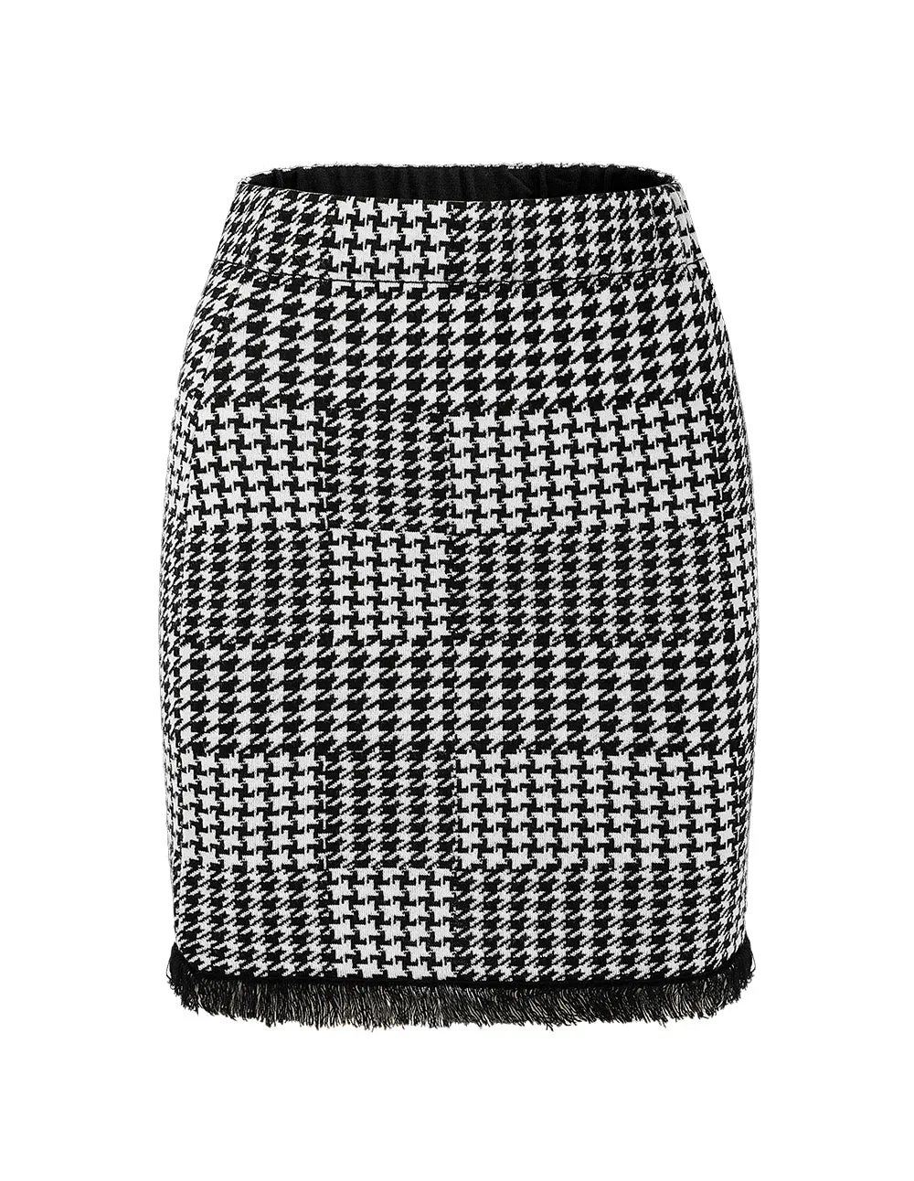 BORA AKSU HOUNDSTOOTH KNITTED MINI SKIRT