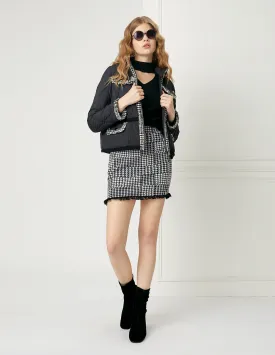 BORA AKSU HOUNDSTOOTH KNITTED MINI SKIRT