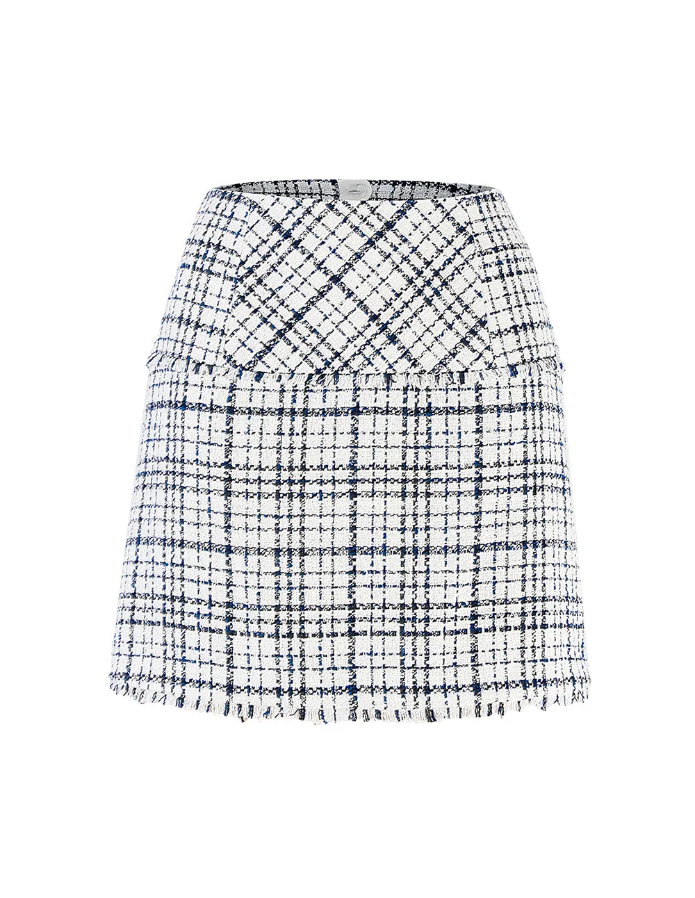 BORA AKSU Tartan check fringe mini skirt