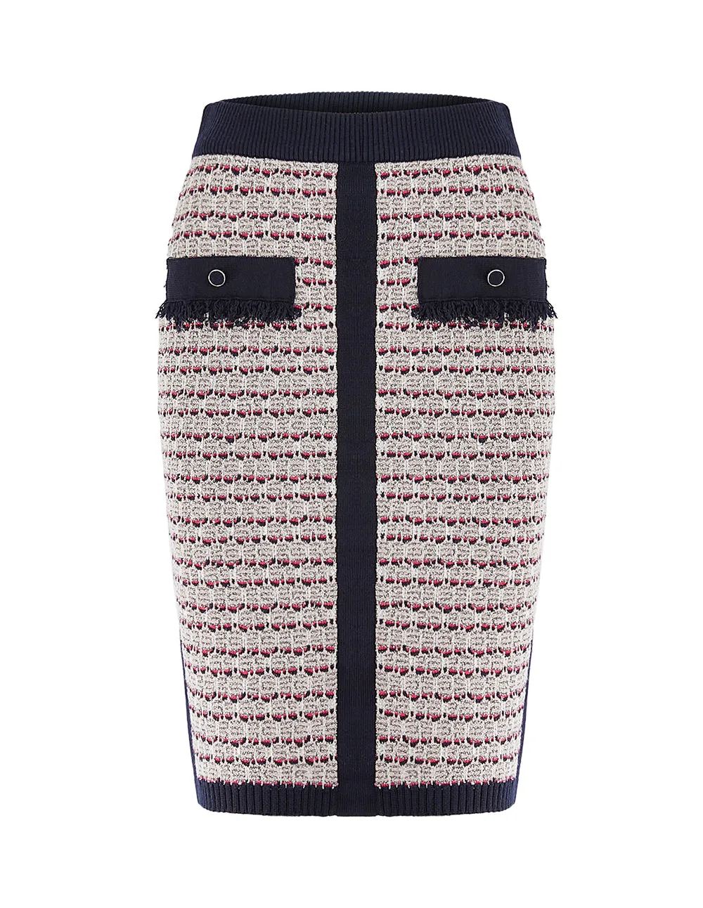 BORA AKSU Textured Tweed Knitted Pencil Skirt