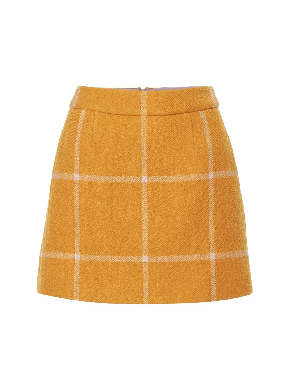 BORA AKSU Wool Plaid Pattern A-Line Mini Skirt