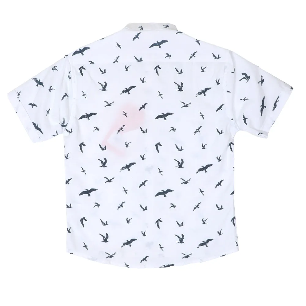 Boys Casual Shirt Seagull - White