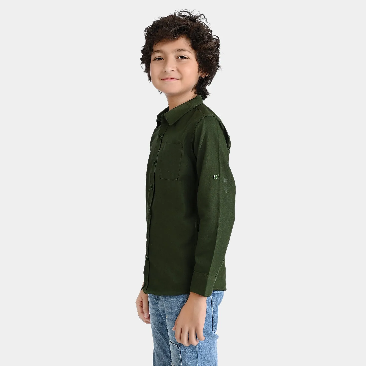 Boys Cotton Casual Shirt F/S Hero-Green