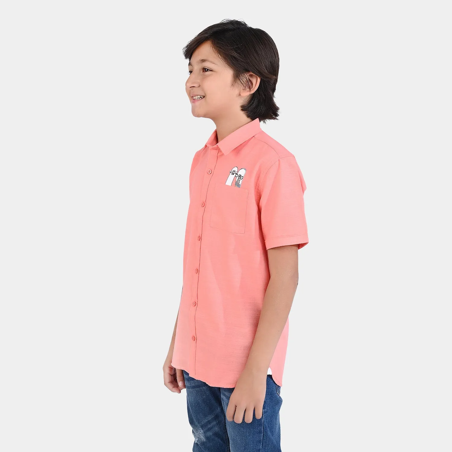 Boys Cotton Slub Casual Shirt H/S (Skate Boarding)-D.Flower