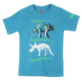 Boys Cotton T-shirt Triceratops - Harbor Blue