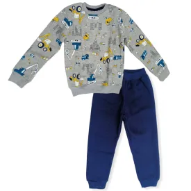 Boys Melton Pajama - Grey Shirt x Blue Pants