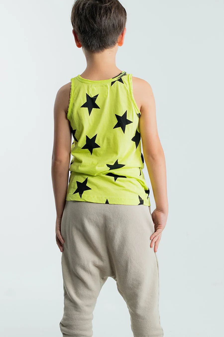 Boys Nununu Star Tank Top Hot Lime