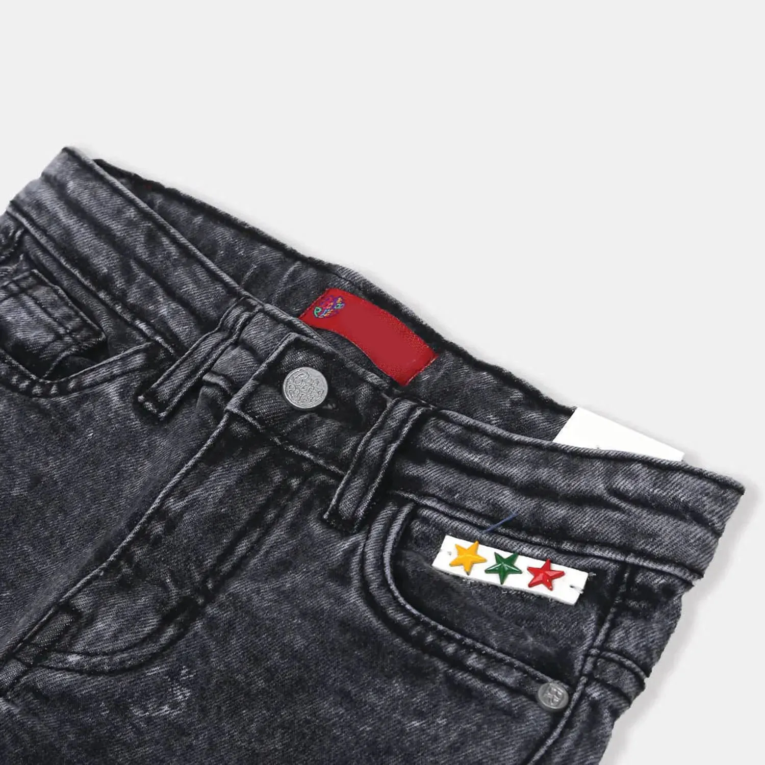 Boys Pant Denim Panels - Black