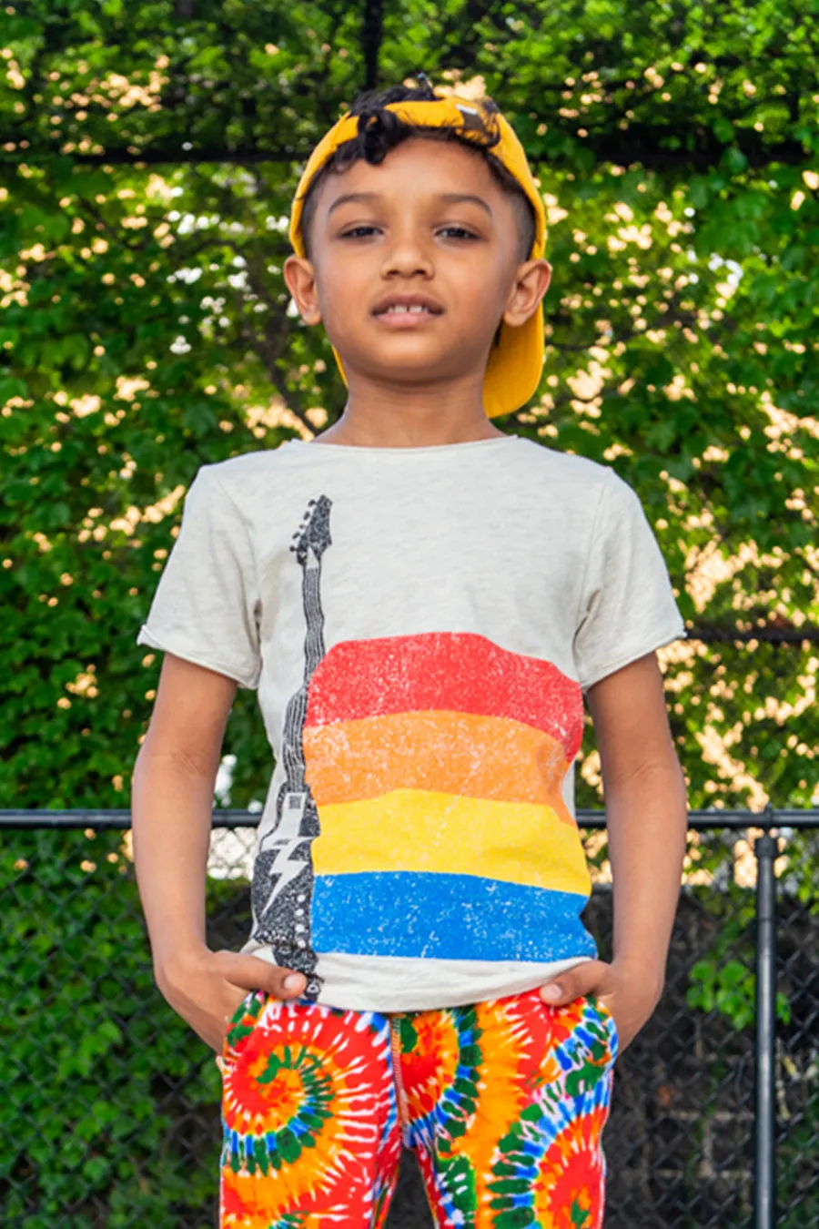 Boys T-Shirt Appaman Guitar Stripes (Size 8 left)