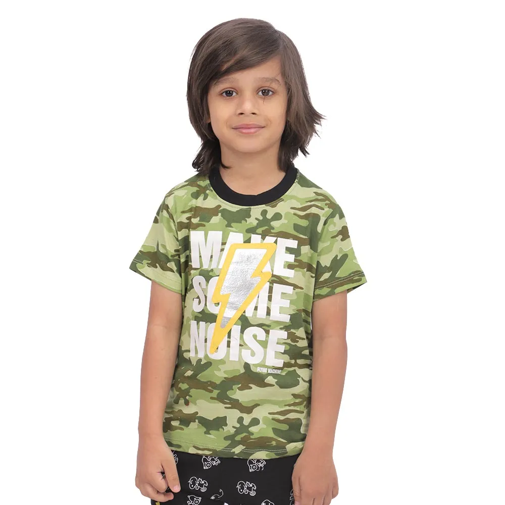 Boys T-Shirt H/S Make Some Noise - Olive