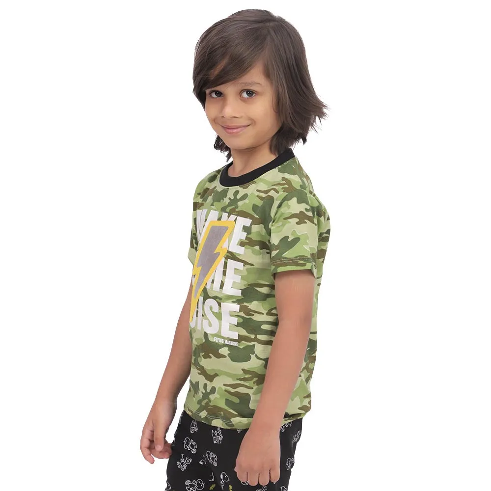 Boys T-Shirt H/S Make Some Noise - Olive