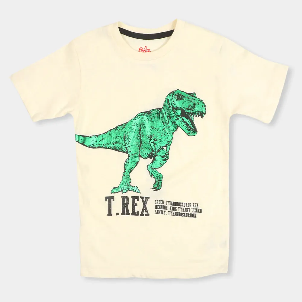 Boys T-Shirt T-Rex - Lemon