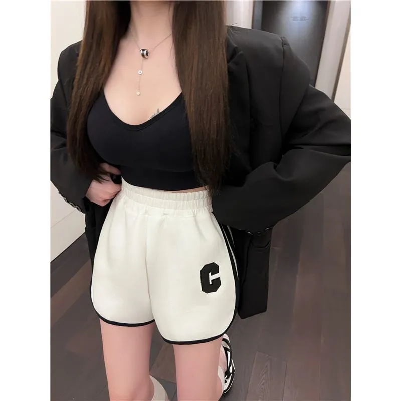 Casual Worn Outside Loose Fit Sports Slimming High-Waisted Elastic Bound Shorts