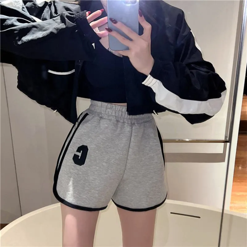 Casual Worn Outside Loose Fit Sports Slimming High-Waisted Elastic Bound Shorts