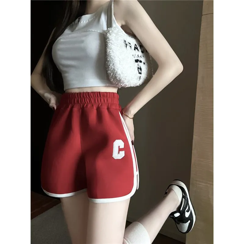 Casual Worn Outside Loose Fit Sports Slimming High-Waisted Elastic Bound Shorts