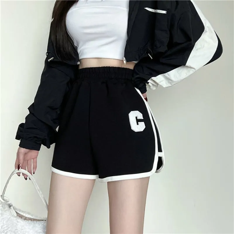 Casual Worn Outside Loose Fit Sports Slimming High-Waisted Elastic Bound Shorts