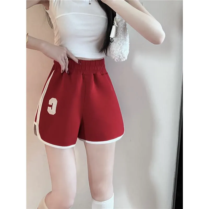 Casual Worn Outside Loose Fit Sports Slimming High-Waisted Elastic Bound Shorts