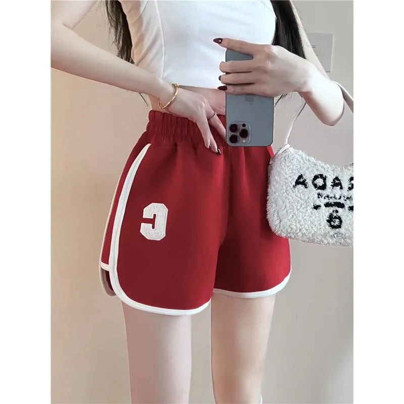 Casual Worn Outside Loose Fit Sports Slimming High-Waisted Elastic Bound Shorts