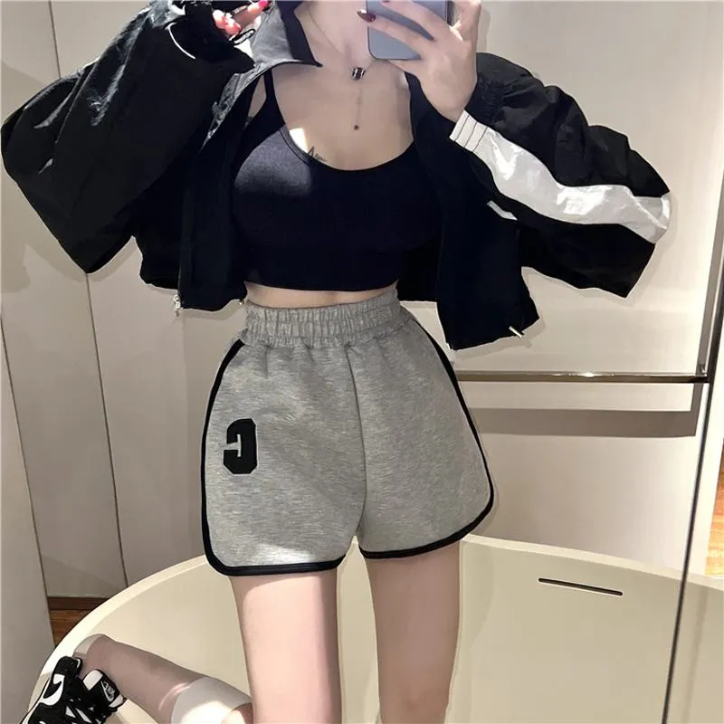 Casual Worn Outside Loose Fit Sports Slimming High-Waisted Elastic Bound Shorts