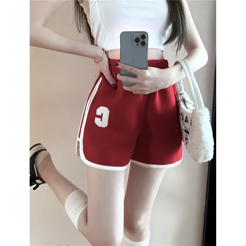 Casual Worn Outside Loose Fit Sports Slimming High-Waisted Elastic Bound Shorts