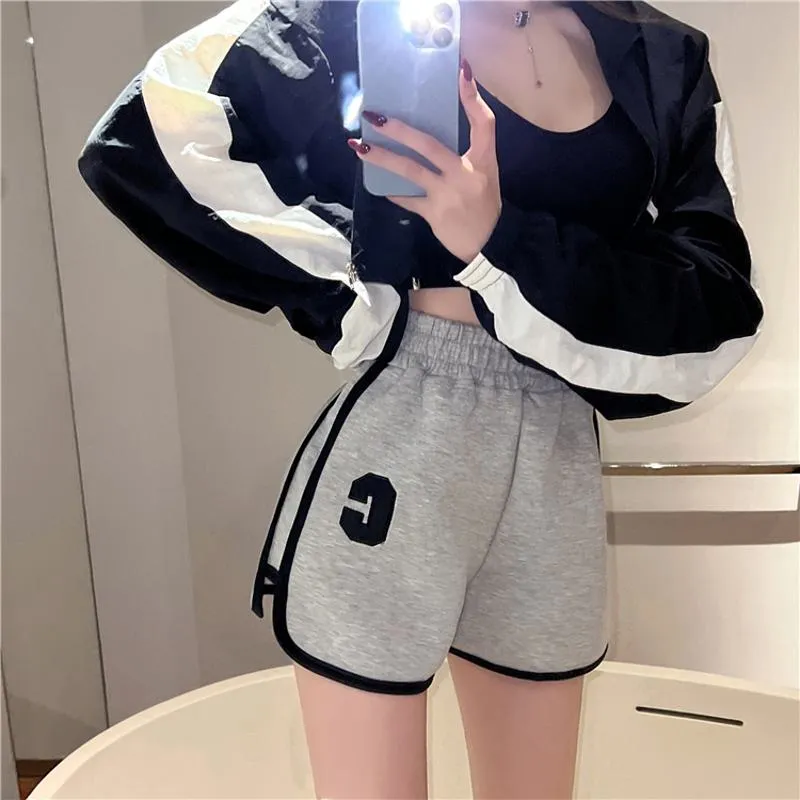 Casual Worn Outside Loose Fit Sports Slimming High-Waisted Elastic Bound Shorts