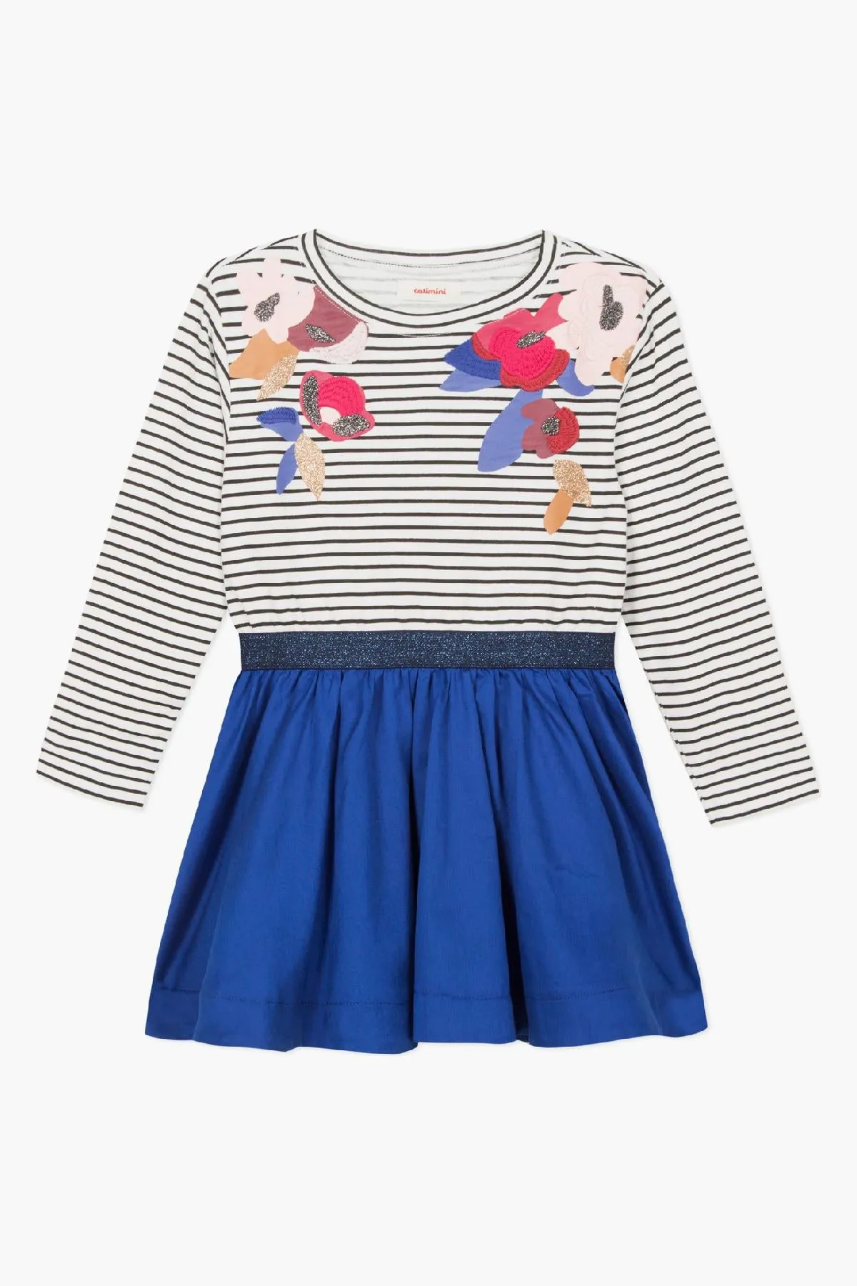 Catimini Blue Striped Girls Dress (Size 10 left)