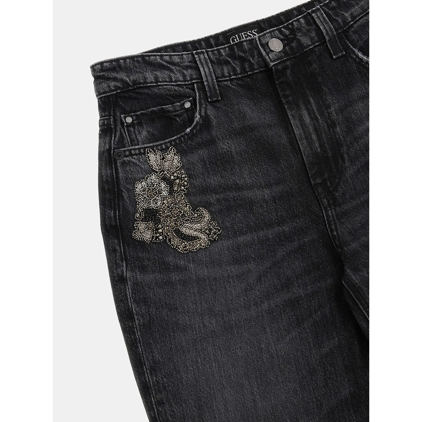 Charcoal High Rise Straight Jeans