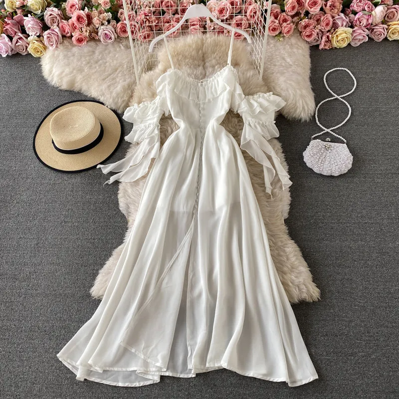 Cute chiffon white dress fashion dress     S76