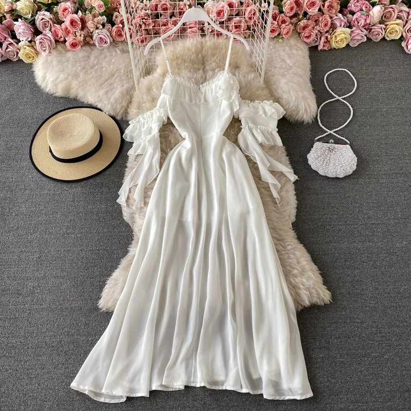 Cute chiffon white dress fashion dress     S76