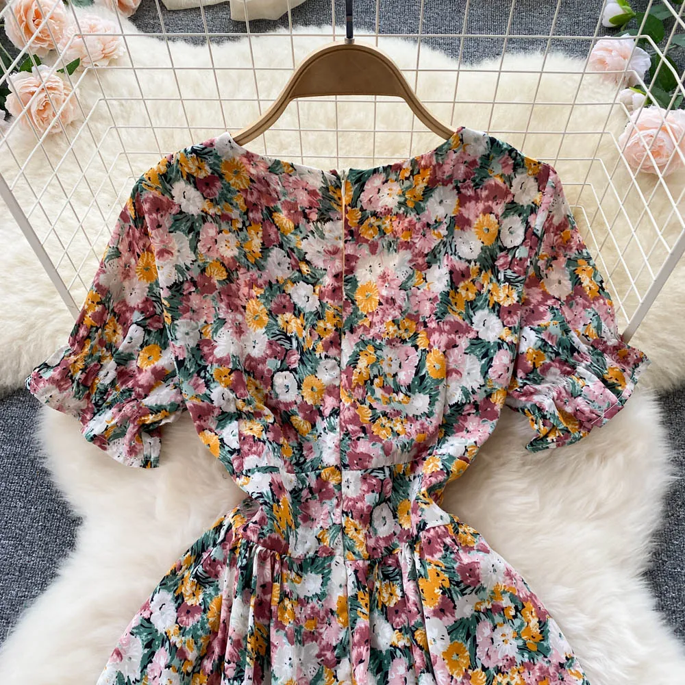 Cute floral short dress A line fashion dress    S442