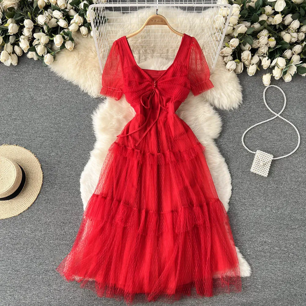 Cute tulle short dress A line fashion dress    S485