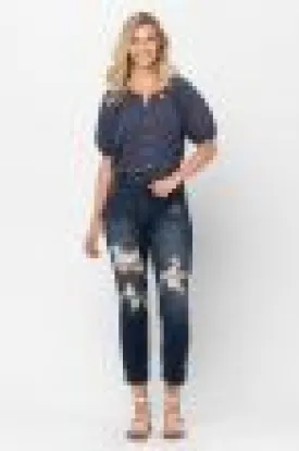 Danni Mid Rise Crop Jeans by Judy Blue