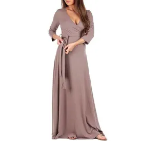 Deep V-Neck Dresses for Pregnant Women