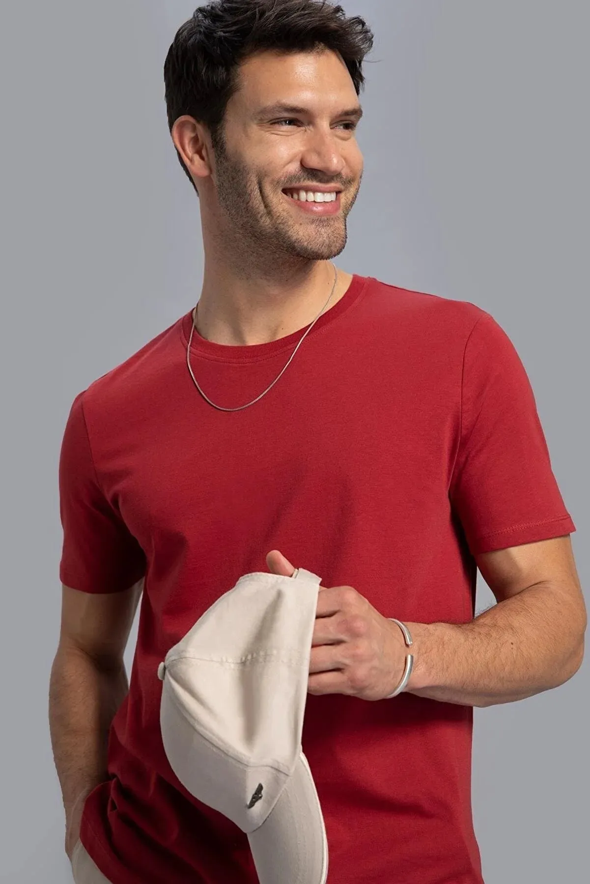 Defacto Men's Red Regular Fit Crew Neck Basic T-Shirt