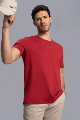 Defacto Men's Red Regular Fit Crew Neck Basic T-Shirt