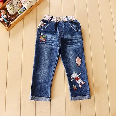 Denim Cartoon Long Sleeves Sweater Suit For Toddlers