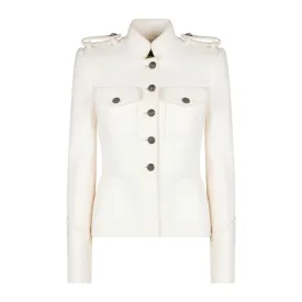 Dolce & Gabbana White Wool Jackets & Coat