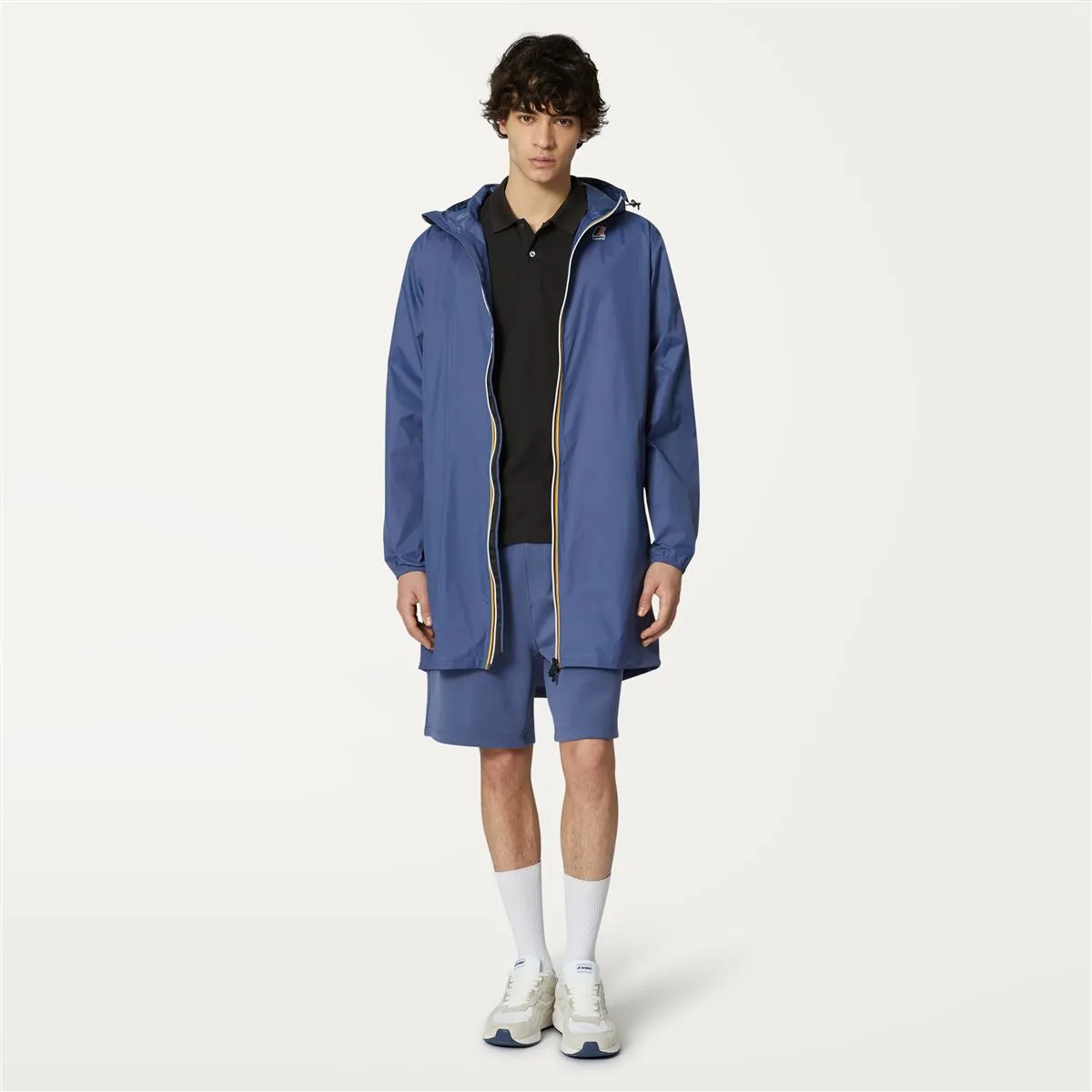 Eiffel - Unisex Waterproof Packable Long Rain Jacket in Blue Indigo