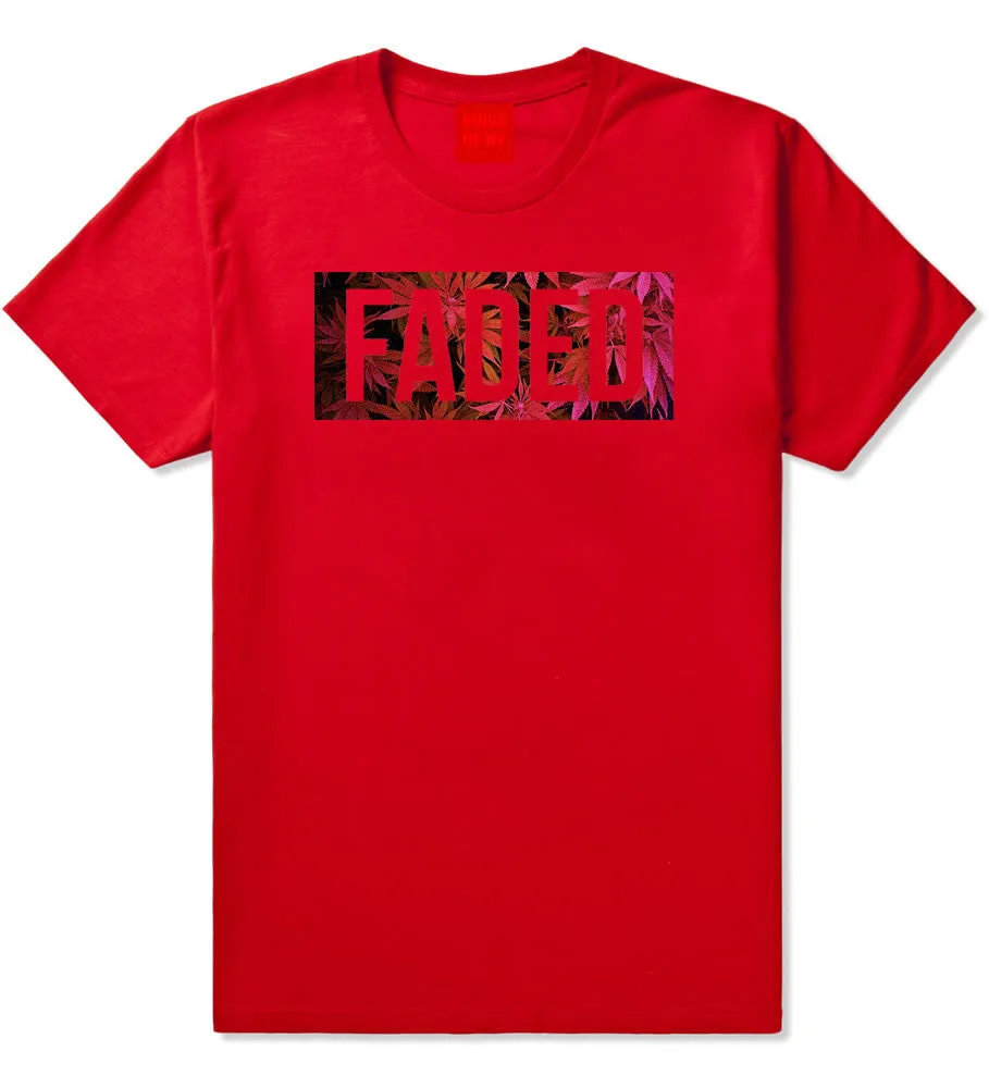 Faded Red and Pink Marijuana Weed Boys Kids T-Shirt