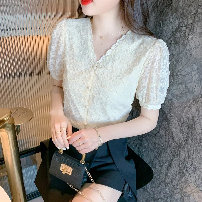 Fairy Lace Gentle V-Neck Blouse