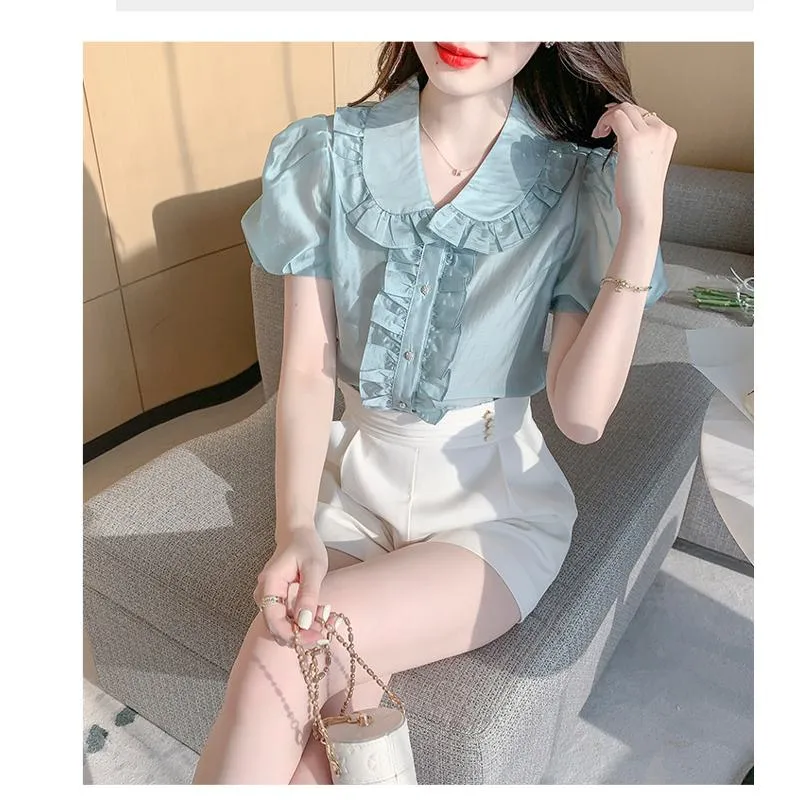 Fairy V-Neck Chiffon Lantern Blouse