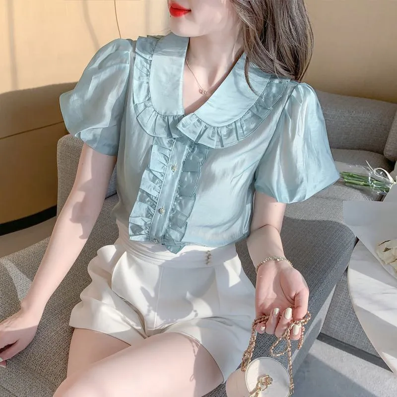 Fairy V-Neck Chiffon Lantern Blouse