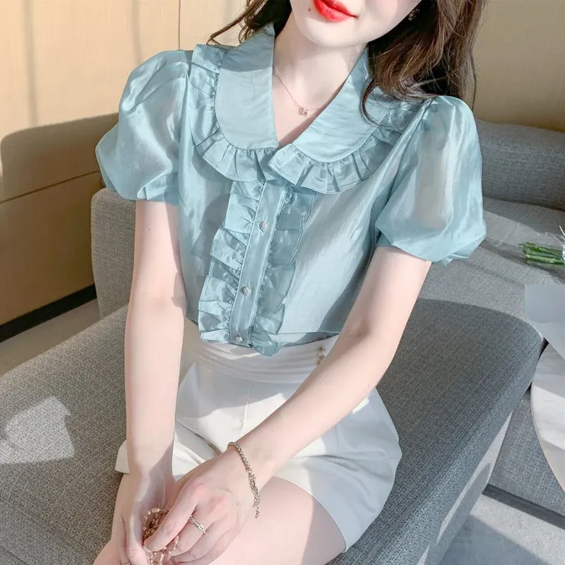 Fairy V-Neck Chiffon Lantern Blouse