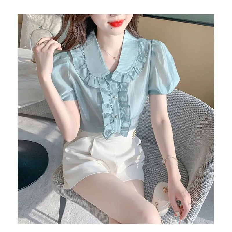 Fairy V-Neck Chiffon Lantern Blouse