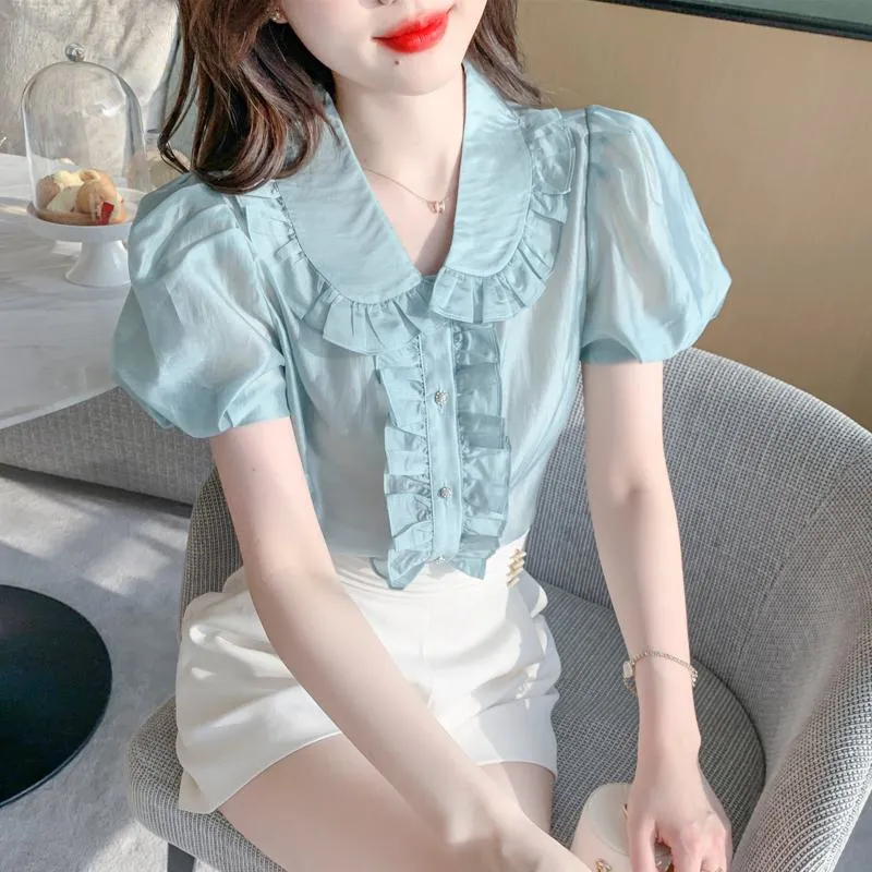 Fairy V-Neck Chiffon Lantern Blouse