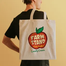 Farm Stand Locally Grown Tote Bag Large Canvas Tote Grocery Totes